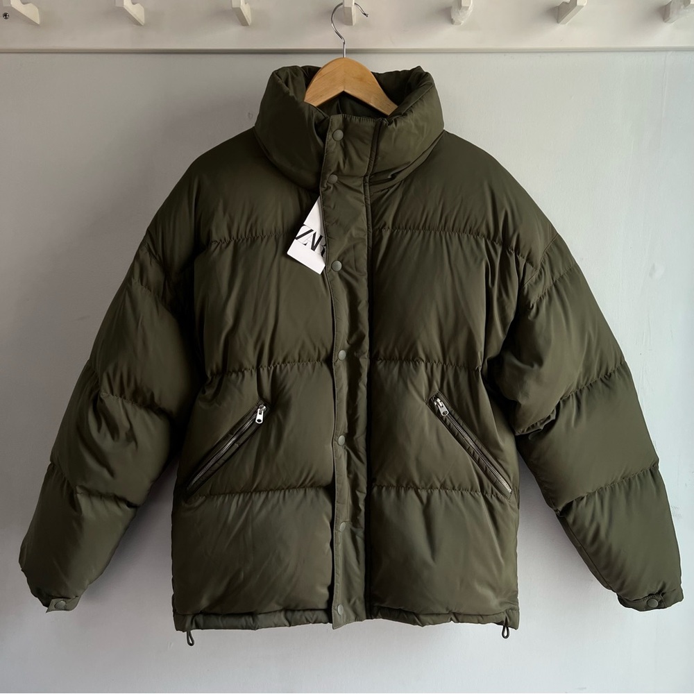 Olive Green Puffer Jacket